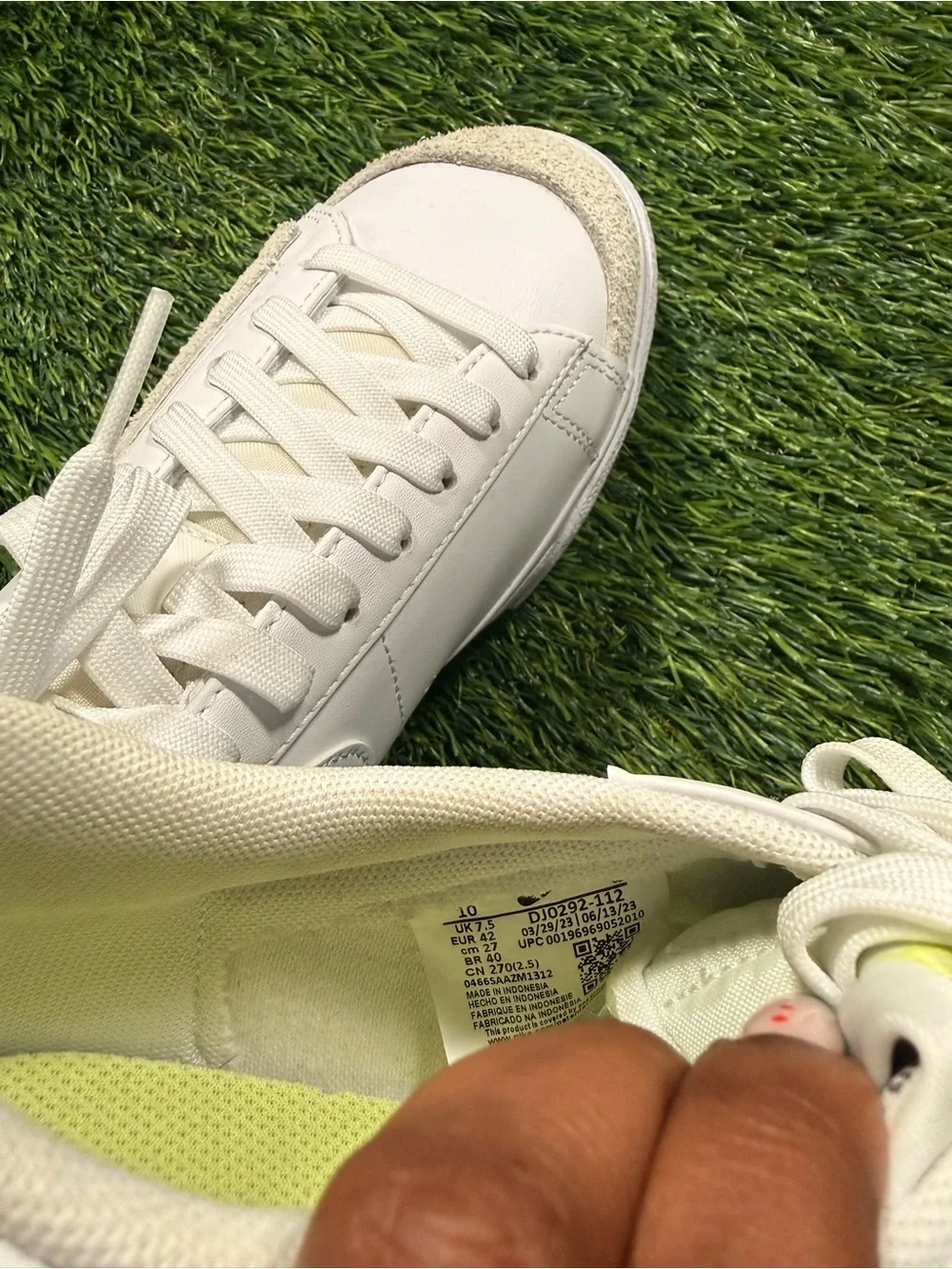 Nike Blazer Low Platform White light Lemon twist blue sneakers Womens size 10